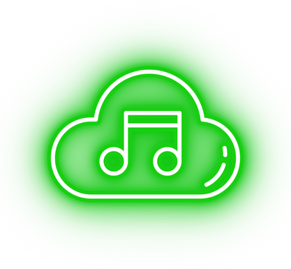 Neon green sound cloud icon